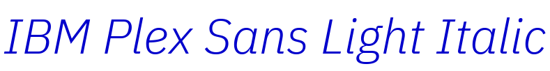IBM Plex Sans Light Italic шрифт